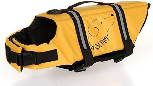 ZM PET Dog Life Jacket Pet Life Vest Saver Dog Swimming Preserver Safety Yellow XS-XL (XL)