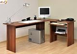 Produkt-Bild: Eckschreibtisch Eckcomputertisch Tisch Computertisch Schreibtisch Mod.T957 Nussbaum