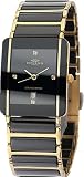 Oniss Men's Caprice Collection Black Ceramic Watch with Gold Trim Model ON-294-MG1