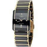 Oniss Mens Caprice Collection Black Ceramic Watch with Gold Trim Model ON-294-MG1 by Oniss