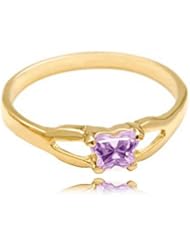 14k Yellow Gold ChildS June Violet Cubic Zirconia Birthstone Ring - Bfly