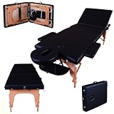 Massage Imperial Lightweight Professional Black 3-Section Portable Massage Table Couch Bed Spa