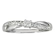 10K White Gold Diamond Promise Ring, Crossover Style Band ( sizes 4 - 10)