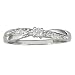 10K White Gold Diamond Promise Ring, Crossover Style Band ( sizes 4 - 10)