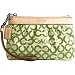 Coach Leah Op Art Signature Small Wristlet Cosmetic Case Bag 42356 Green