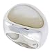 Sterling Silver Ladies' Ring w/ a Pear-shaped Mother of Pearl, 3/4