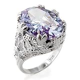 Sterling Silver 5.00 Carats Light Amethyst CZ Ring