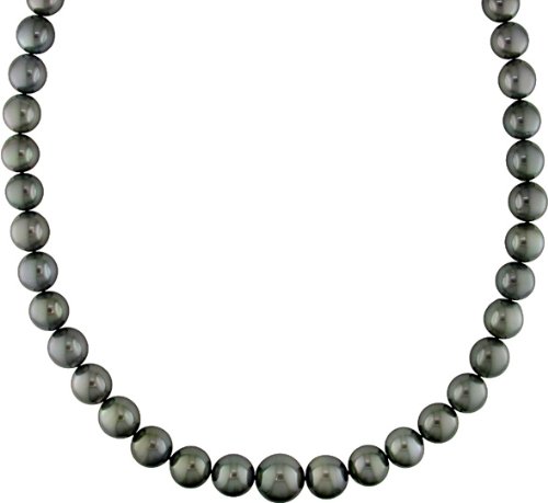 Black Tahitian Pearl and Diamond Necklace