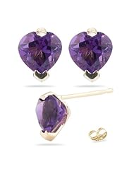 1.50 Cts Amethyst Stud Earrings in 14K Yellow Gold