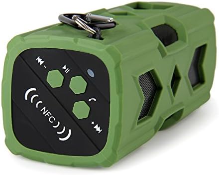 Bluetooth Speakers,GKTech Portable Wireless Waterproof Speaker Build-in NFC Technology,Power Bank and Microphone Support Hands-free Function,for iPhone,iPad,Samsung,LG,Tablets and More (Green)