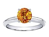 1.25 cts Genuine Citrine Solitaire Engagement Ring - 14kt White or Yellow Gold