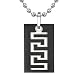 Personality and Distinction: Titanium Gunmetal Finish Greek Key Dog Tag Pendant for Men on a Stainless Steel Ball Chain
