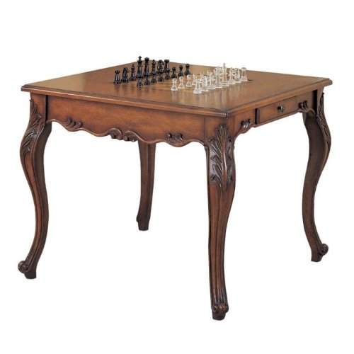 Powell Mahogany Game Table with Game Pieces