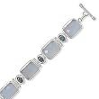 7"+1.5" Extension Chalcedony and Blue Topaz Toggle Bracelet