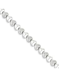 Sterling Silver Diamond Heart Bracelet