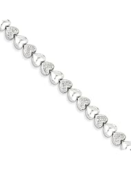 Sterling Silver Diamond Heart Bracelet