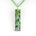 Murano Glass Pendant Jewelry - Rectangle L Green/Silver