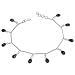 Womens Anklets Pair Silver & Gemstone Jewelry 10 inches (ganklt041)