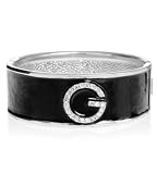 G by GUESS Logo Hinged Bangle, SILVER by GByGUESS
