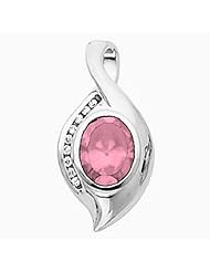 14K White Gold Oval Cut Pink Tourmaline Pendant -- LIFETIME WARRANTY