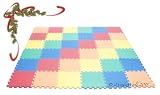 Rainbow Interlocking Wonder Foam Mats: 36 Pieces at 12" X 12" X ~5/8" Thick