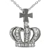 Sterling Silver Puffy Crown CZ Pendant