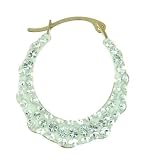Image of Evoke 9ct Gold Clear CrystallizedTM - Swarovski Elements Pattern Round Creole