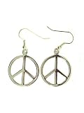 Beautiful! Sterling-silver Peace Sign dangle-earrings
