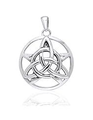 Druids Amulet - Triquetra Knot and Pentacle Sterling Silver Pendant