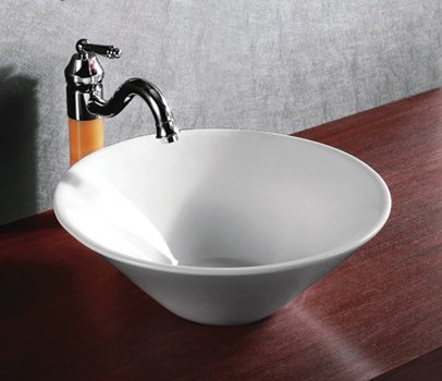 ELANTI EC9829 Porcelain White Bowl Sink