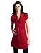 Three Seasons Maternity Women's Short Sleeve Cowl Neck Tunic, Heather Red, Medium