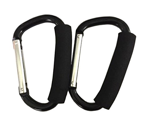 Mommy Hook, Stroller Hook, Pack of 2, Hanger for Baby Diaper Bags, Groceries, Clothing (Large)