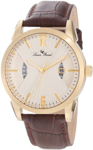 Lucien Piccard Men's LP-11561-YG-02S Watzmann Brown/Goldtone Textured Leather Watch