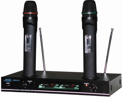 Audio2000 Awm6112 VHF Dual Channel Rechargeable Wireless Microphone