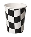 Creative Converting 8 Count Hot or Cold Beverage Cups, Black and White Check