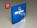 Snowboarder Canvas Art Print Blue Picture Framed Artwork Framed 50 x 50cm , 4cm deep