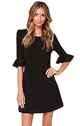 Cocktail Above the Knee Polyester Shift Mermaid Elbow Length Sleeves Flared-Skirt Club Dress/Party Dress 