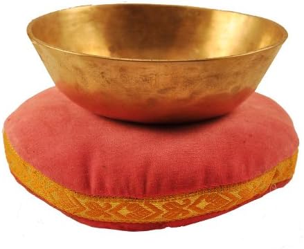 Pink Velvet Tibetan Singing Bowl Cushion, Singing Bowl Pillow