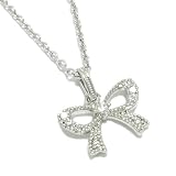 新宿銀の蔵 【mon】ラッキーチャーム「リボン」 シルバーネックレス 【プレゼントBOX付き】 /レディース/シルバーアクセサリー/