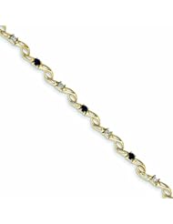 0.9 Carat 14K Gold Diamond and Sapphire Round Bracelet
