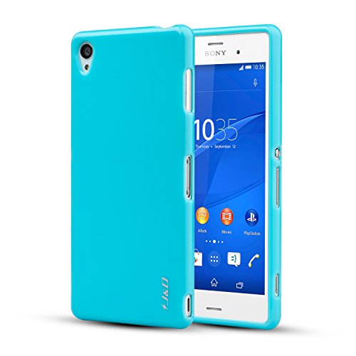 Sony Xperia Z3 Case, J&D [Drop Protection] Xperia Z3 Case [Slim Fit] Shock Resistant Protective Premium Jelly Case Slim Case for Sony Xperia Z3 (Not Compatible with Verizon Sony Xperia Z3v)(Blue)