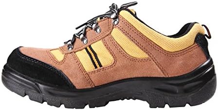 Mildness New Fashionable &amp; Multifunction Industrial Construction Safety Work Shoes(11, Brown with Yellow)