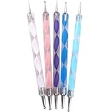 5x 2 Way Nail Art Tool Marbleizing Painting Dotting Pen