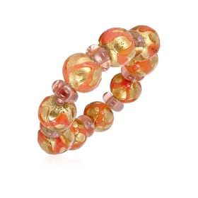 Antica Murrina Sharon - Murano Glass Bead Elastic Bracelet Coral by Antica Murrina