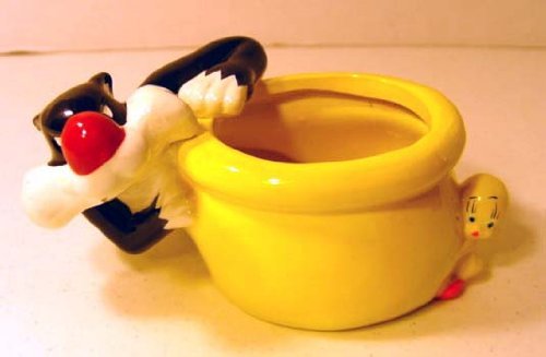 Warner Bros. Sylvester the Cat and Tweety Bird Ceramic Cache-pot Candy Bowl