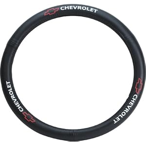 Pilot Automotive SW-111 Genuine Leather Steering Wheel Cover with Chevrolet Logo