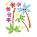 Wallies Hawaiian Flowers Palm Trees Peel & Stick Decals