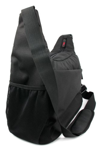 Premium Quality Shoulder 'Sling' Bag in Black & Orange - For the Dali Katch Bluetooth Speaker - by DURAGADGET
