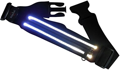 LED Light-up Belt Bag With Elastic Strip Holds Phones,Keys And Valuables Keep high visibility and safety Black