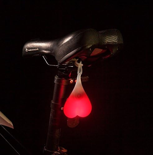 LMG Heart Shaped Warning Taillight Waterproof High Intensity LED Safety Rear Light - Night light for All Road Bike, Racing & Mountain Bicycle (RED)